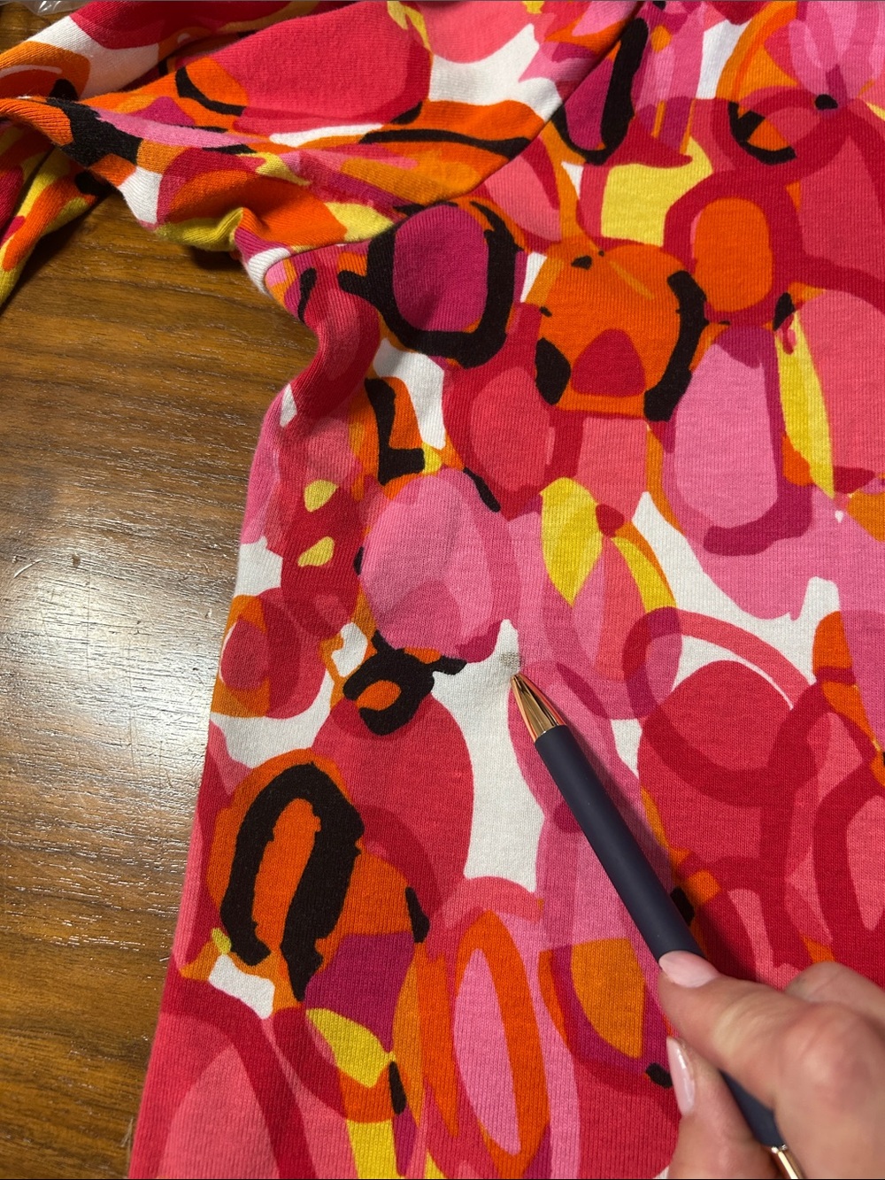 Rafaella Pink Orange Yellow Multi-Color Button Front Top - Picture 6 of 9